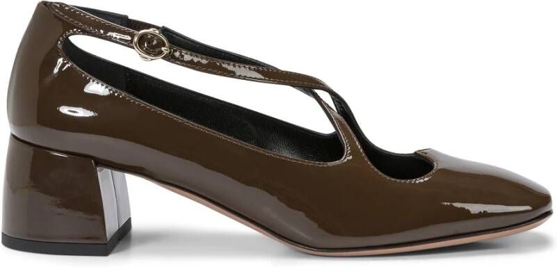 A. Bocca Bruin leren hart-uitsnede pumps Brown Dames