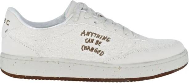 Acbc Witte stoffen sneakers White Heren