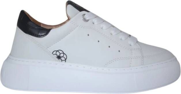 Acbc Zwarte Kokosnoot Glanzende Sneaker White Dames