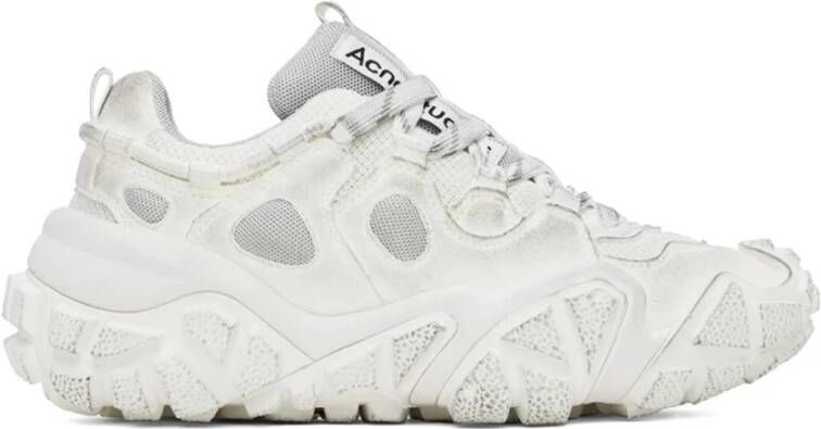 Acne Studios Bolzter Tumbled Low-Top Sneakers White Heren