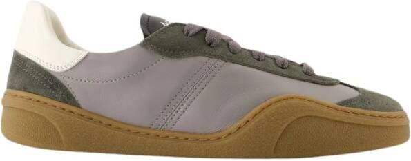 Acne Studios Grijze leren sneakers met gelamineerde details Gray Heren