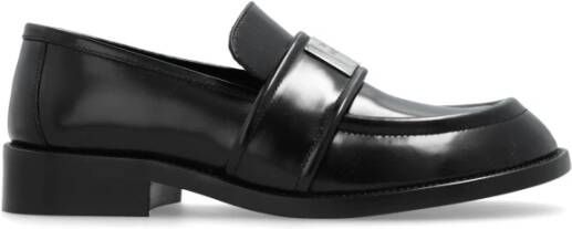 Acne Studios Zwarte Geborsteld Leren Loafers Schoenen Black Dames