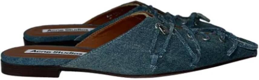 Acne Studios Pre-owned Denim flats Blue Dames