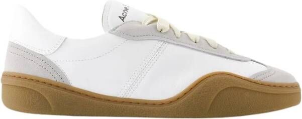 Acne Studios Wit bruin leren sneakers Ronde neus White Heren