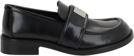 Acne Studios Zwarte Geborsteld Leren Loafers Black Dames