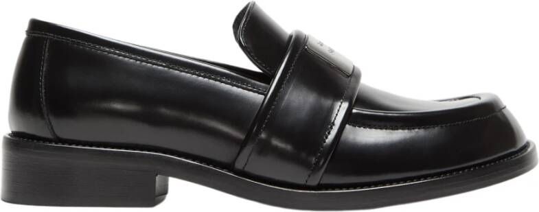 Acne Studios Zwarte Geborsteld Leren Loafers Schoenen Black Dames