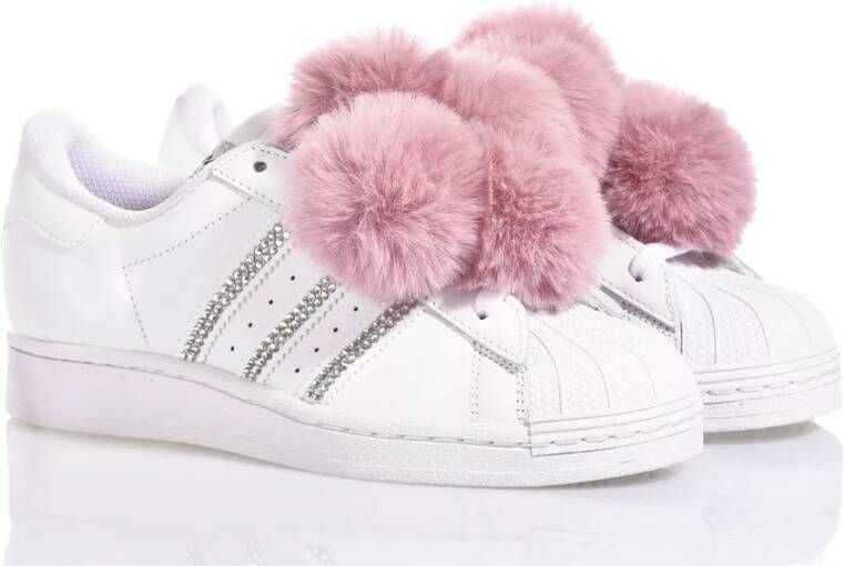 Adidas Aangepaste wit roze sneakers Pink Dames