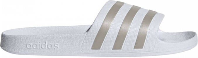 adidas adilette aqua slides women's white