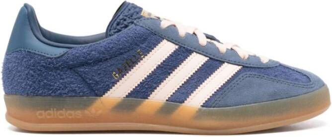 Adidas Blauwe Sneakers Geborstelde Afwerking Logo Print Blue Heren