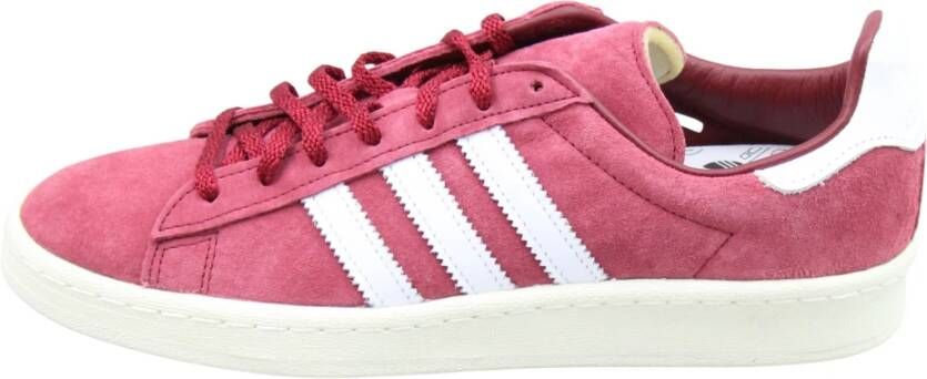 Adidas Campus 80s Burgundy White Sneakers Pink Dames