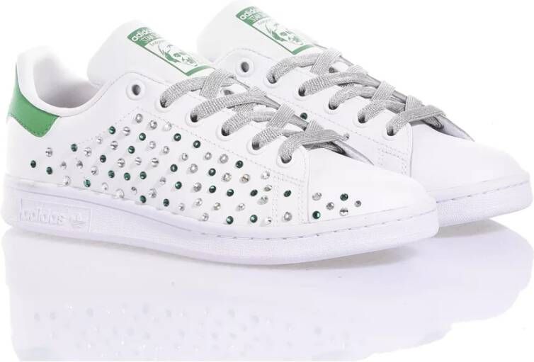 Adidas Gepersonaliseerde Zilver Groene Sneakers Vrouwen White Heren