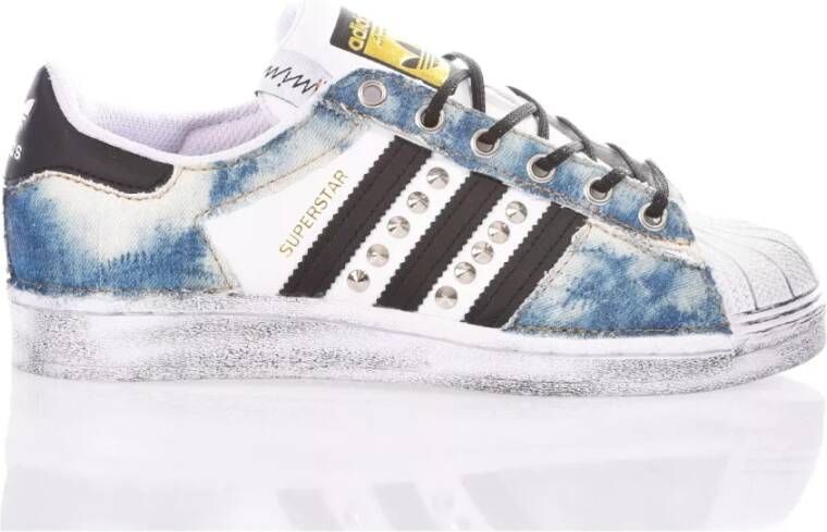 Adidas Handgemaakte Blauw Witte Sneakers Multicolor Heren