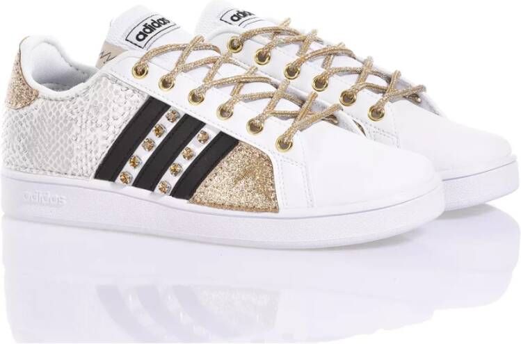 Adidas Handgemaakte Wit Champagne Goud Sneakers White Dames