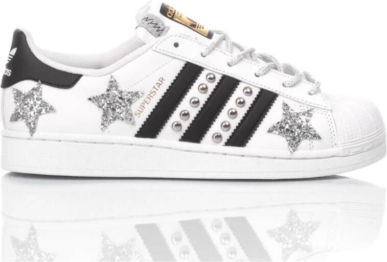 Adidas Handgemaakte Zilver Witte Sneakers Multicolor Dames