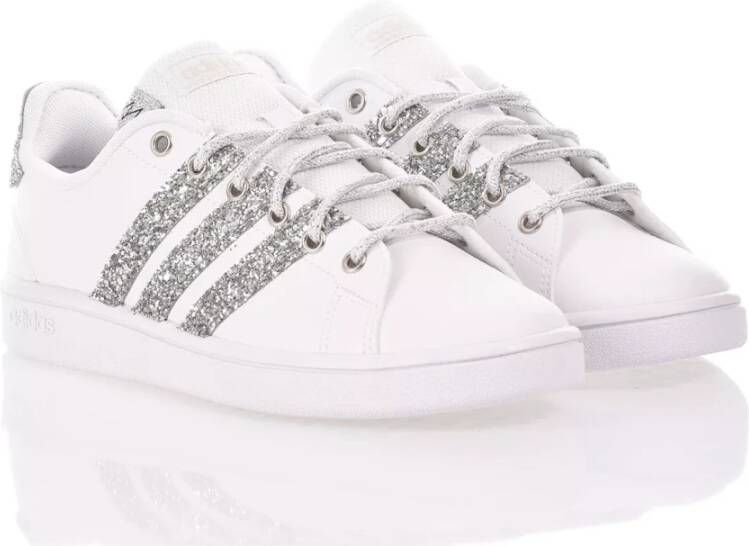 Adidas Handgemaakte Zilver Witte Sneakers Multicolor Dames