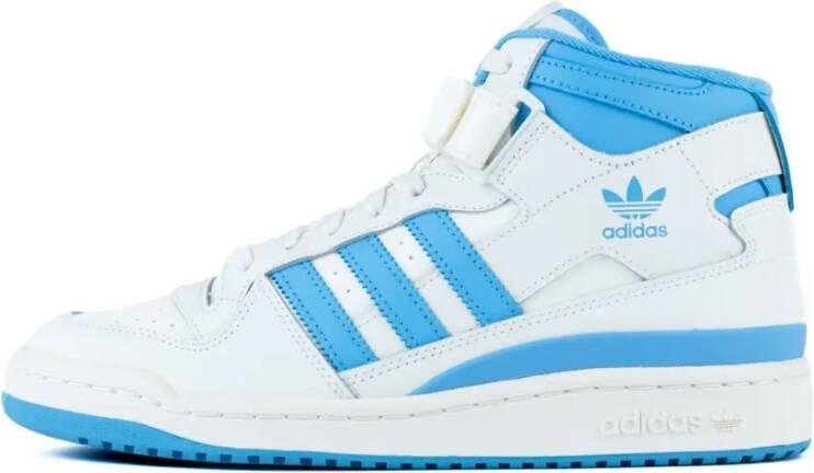 Adidas Mid-Top Forum Sneakers in Wit Blauw White Dames