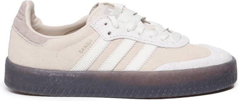 Adidas Originals Beige Leren Sneakers met Rubberen Zool Beige Dames