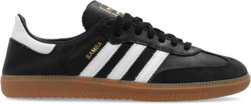 Adidas Originals Zwarte Sneakers met Leren Bovenwerk en Rubberen Zool Black