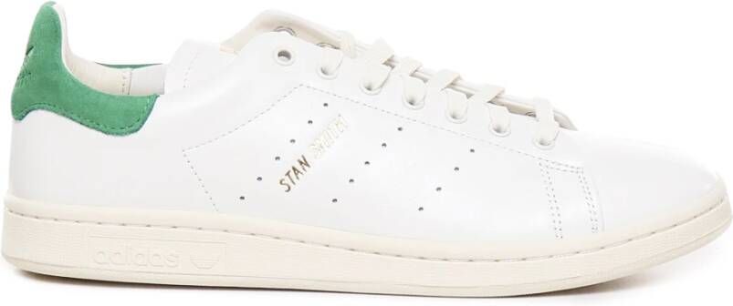 Adidas Originals Witte Leren Sneakers met Groene Accenten White