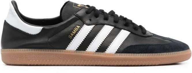 Adidas Originals Zwarte Sneakers met Leren Bovenwerk en Rubberen Zool Black