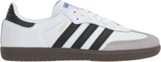 Adidas Witte lage sneakers met grijs suède White Dames