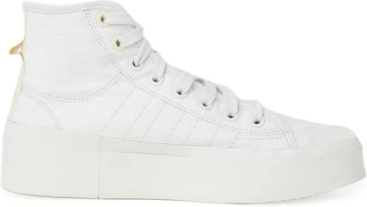 Adidas Witte High-Top Sneaker met Bloemenborduursel White Dames