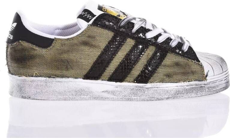 Adidas Zwart Groene Sneakers Aangepaste Stijl Multicolor Heren