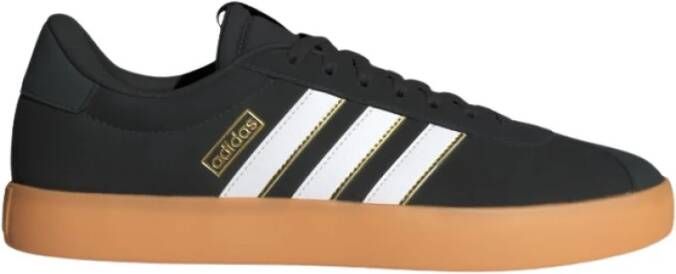 Adidas Zwarte leren sneakers met rode accenten Black Heren