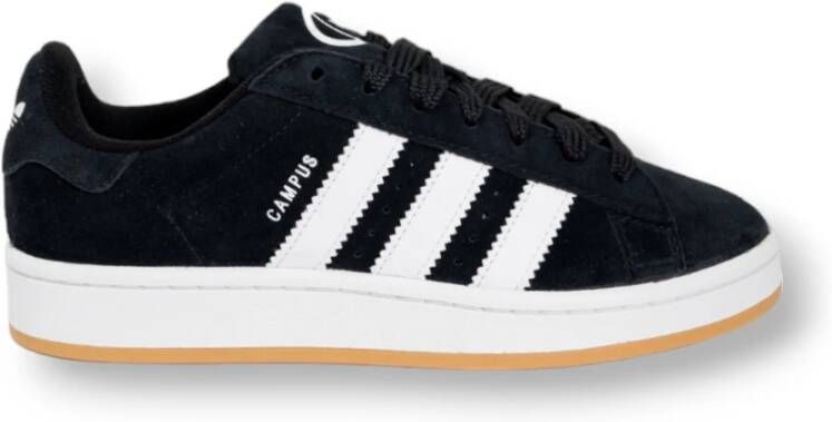 Adidas Zwarte Suède Veterschoenen Black Dames