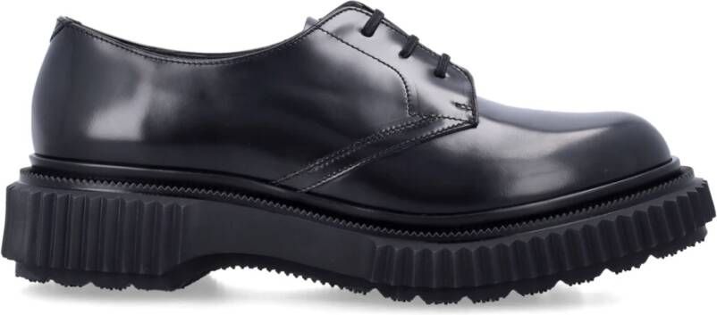 Adieu Paris Gepoetste Leren Derby Schoenen Black Heren