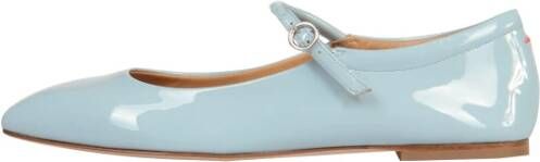 Aeyde Patent Leren Platte Schoenen Poederblauw Blue Dames