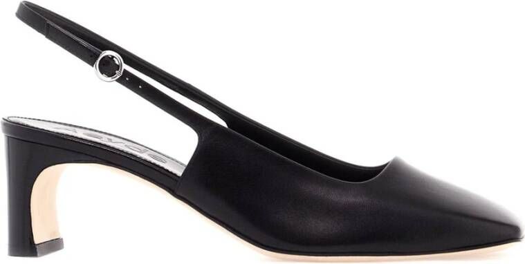 Aeyde Slingback met Vierkante Neus en Sculpturale Hak Black Dames