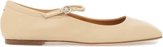 Aeyde Vierkante Neus Mary Jane Ballerina's Beige Dames