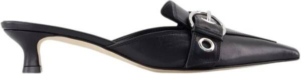 Aeyde Zwarte leren puntige neus sandalen Black Dames