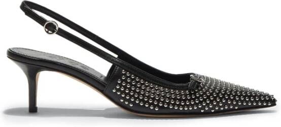 Aeyde Zwarte slingback pumps met strass Black Dames