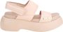 AGL Beige Puffy Platte Sandalen Beige Dames - Thumbnail 6