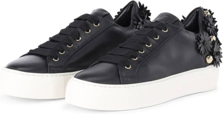 AGL Bloemen Sneakers met Brede Zool Black Dames