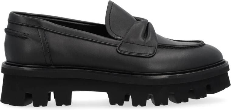 AGL Chunky Natalia Zwarte Leren Loafer Black Dames