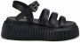 AGL Zwarte Platte Leren Sandalen Black Dames - Thumbnail 6