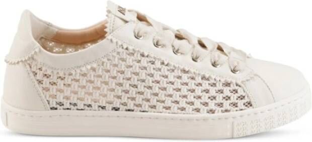 AGL Geweven textuur sneakers met grosgrain veters White Dames