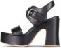 AGL Verstelbare riem leren pumps Made in Italy Black Dames - Thumbnail 2