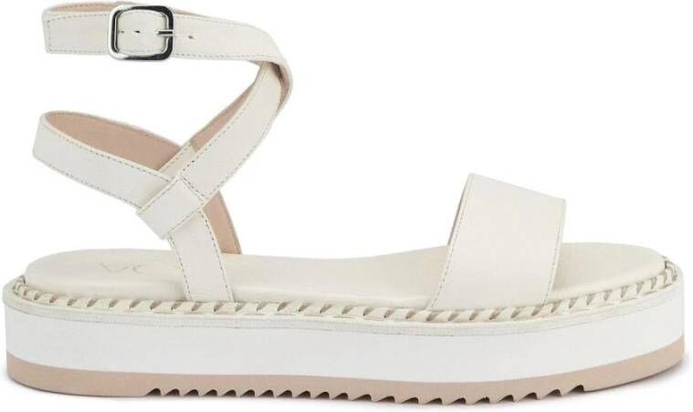 AGL Offwhite Platte Sandalen voor Zomer White Dames