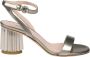 AGL Platinum Metallic Leren Sandalen Gray Dames - Thumbnail 1