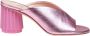 AGL Roze Metallic Leren V-Hals Sandalen Pink Dames - Thumbnail 1