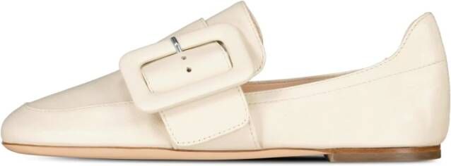 AGL Stijlvolle leren loafers met gesp White Dames