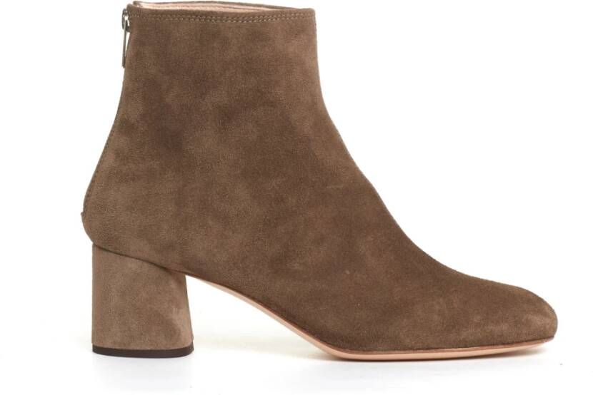 AGL Stijlvolle Taupe Suède Enkellaarzen Beige Dames