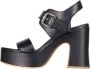 AGL Verstelbare riem leren pumps Made in Italy Black Dames - Thumbnail 1