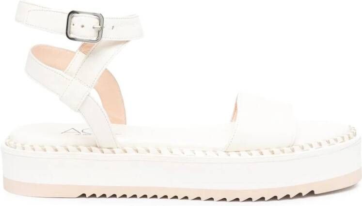 AGL Witte Casual Open Platte Sandalen White Dames