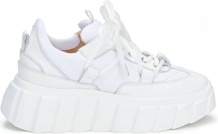 AGL Witte Damessneakers Koeienleer Synthetisch White Dames