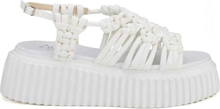 AGL Witte Flatform Sandalen voor Vrouwen White Dames